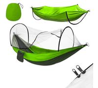 Amaca da campeggio da giardino per esterni con finestra a rete e cinghie per albero per appenderla, amaca resistente con borsa da viaggio, perfetta per patio esterno/interno, e campeggio