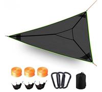 Amaca da campeggio triangolare, amaca portatile per più persone da 4/2,8 m per adulti, con 3 cinghie e borse in rete, custodia, massimo 400 libbre, per viaggi in giardino all'aperto black 4*4*4meters
