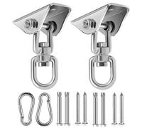 Amaca da soffitto con vite, capacità 450 kg, in acciaio inox, girevole a 360°, per poltrona sospesa, sacco da boxe, sling trainer, telo da yoga, tenda parasole, altalena per il nido (2 pezzi)