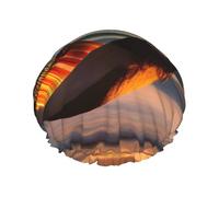 Amaca da spiaggia Sunset Cuffia da doccia da donna, impermeabile, riutilizzabile, con cordino elastico lavabile, adatta per capelli lunghi e trecce, ideale per la doccia.