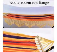 Amaca/Dondolo in tessuto con sacca 200x100cm Riposina Oriente con frange - A51