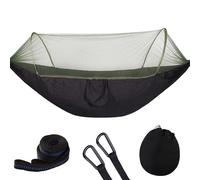 Amaca doppia da campeggio, amaca portatile in nylon paracadute resistente con elevata capacità di carico per avventure all'aria aperta.