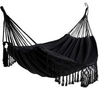 Amaca doppia per la casa e esterni, amaca boho e macramè, grande letto in cotone morbido per due persone, patio, cortile, portico, prato e giardino