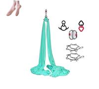 Amaca e altalena per yoga aerea (10 x 2,8 m), amaca da appendere per yoga, kit base per yoga, forte portante, set altalena per yoga, anti igravità, per tutti i livelli, fitness e bodybuilding (blu