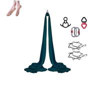 Amaca e altalena per yoga aerea (10 x 2,8 m), amaca da appendere per yoga, kit di base per yoga, forte portante, set altalena per yoga, antigravità per tutti i livelli, fitness e bodybuilding (verde