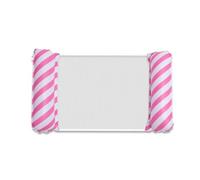 Amaca Galleggiante con Pompa d'aria Manuale Amaca Galleggiante Portatile Pieghevole Con Schienale In Rete Materasso Ad Acqua Gonfiabile A Strisce Per Piscina Sport Da Spiaggia(Rose Red Diagonal)