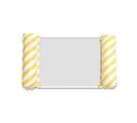 Amaca Galleggiante con Pompa d'aria Manuale Amaca Galleggiante Portatile Pieghevole Con Schienale In Rete Materasso Ad Acqua Gonfiabile A Strisce Per Piscina Sport Da Spiaggia(Yellow Diagonal)