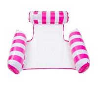 Amaca Galleggiante con Pompa d'aria Manuale Amaca Gonfiabile Per Piscina Estiva Reclinabile Galleggiante Materasso Anello Per Piscina Giocattolo Per Feste Lettino(Rose Red)