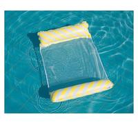 Amaca Galleggiante con Pompa d'aria Manuale Amaca Gonfiabile Pieghevole Estiva Per Piscina Materasso Ad Aria Gonfiabile Sdraio Da Spiaggia Letto Galleggiante Per Dormire(Yellow with White)