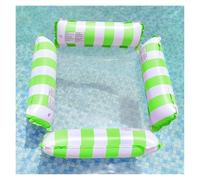 Amaca Galleggiante con Pompa d'aria Manuale Poltrona gonfiabile a quattro tubi con letto galleggiante in rete amaca per divertimenti acquatici sedia pieghevole a righe(4 tubes green)