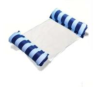 Amaca Galleggiante con Pompa d'aria Manuale Sedia A Sdraio Gonfiabile Pieghevole A Righe Adatta Per Feste In Piscina Per Il Tempo Libero In Spiaggia Letti Galleggianti Con Schienale In Rete(Light blue
