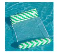 Amaca Galleggiante con Pompa d'aria Manuale Sedia A Sdraio Gonfiabile Pieghevole A Righe Adatta Per Feste In Piscina Per Il Tempo Libero In Spiaggia Letti Galleggianti Con Schienale In Rete(Green)