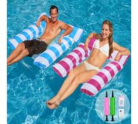 Amaca Galleggiante per Piscina 2 pezzi, Materassino Mare, Materassino Gonfiabile Mare, poltrona lounge multifunzionale 4 in 1 per poltrona gonfiabile, Amaca Galleggiante con Pompa d'aria Manuale