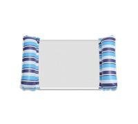 Amaca Gonfiabili Mare Amaca Galleggiante Portatile Pieghevole Con Schienale In Rete Materasso Ad Acqua Gonfiabile A Strisce Per Piscina Sport Da Spiaggia(Dark Blue Striped)
