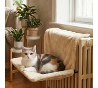 Amaca in peluche per gatti appesa, letto riscaldato e confortevole per mobili da gatto, telaio in metallo regolabile, adatto alla maggior parte dei tipi di radiatori - Carico massimo 7 kg grigio,albic