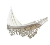 amaca， Letto da giardino in cotone esterno 260 cm x 140 con frange in macramè, balcone boho, nappe fatte a mano, 2 persone, matrimoniale, 250 kg
