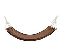 Amaca marrone con struttura per amaca in cotone e poliestere, 300 x 150 cm, per giardino, balcone, terrazza, campeggio, attività all'aperto, relax e relax, con sospensione e borsa per il trasporto