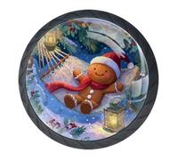 Amaca natalizia a forma di omino di pan di zenzero, pomelli decorativi per cassettiere, cassetti, cassetti, cassettiere, armadi, set da 4