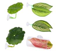 Amaca Per Betta,5 Pezzi A Forma Di Foglia Con Ventose | Decorazione Ad Angolo Dormire Giocare Animali Piccoli Gamberi Granchi