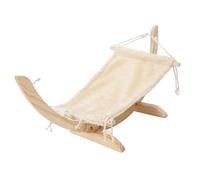 Amaca per Gatti Sopraelevata, Amaca per Gatti in Legno per Cuccioli di Cane Piccolo Animale Domestico Comoda Multiuso Lavabile Traspirante Robusta Robusta (Peluche corto beige)