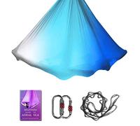 Amaca per yoga aerea, lunghezza: 5 m, larghezza: 2,8 m, set altalena in seta per pilates, yoga, con 2000 kg di carico, include catena a margherita, guida alla posa