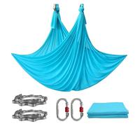 Amaca per Yoga Aereo Set amaca yoga aerea Fitness Pilates Tessuto di seta Altalena 5, metri(Sky blue)