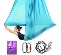 Amaca per yoga aerea, lunghezza 5 m, larghezza 2,8 m, set di altalena per pilates e yoga con carico di 2000 Ibs include catena a margherita, guida per posa