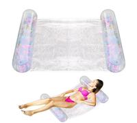 Amaca Piscina Gonfiabile - Lounger In Maglia Galleggiante, Letti Reclinabili Per Piscina | A Galleggiante Ad Aria Compatta 4in1 Con Portatazze, Attrezzature Da Piscina Da Viaggio Per Il