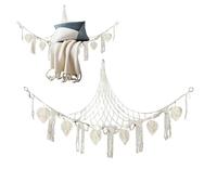 Amaca Porta Peluche,Rete Grande Angolare Macramè Porta Giocattoli con Nappe Boho - Organizzatore Per Animali Di Peluche In Corda Intrecciata Stile Bohemien Per Soggiorno Camera Dei Bambini E Spazi Dom