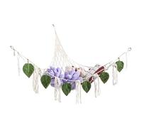 Amaca Portagiocattoli - Rete Grande Angolare Macramè Porta Giocattoli con Nappe Boho - Organizzatore Peluche Corda Macramè Decorazione Murale per Camera dei Bambini Camera da Letto Sala Giochi Casa