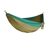 Amaca portatile da giardino for campeggio, escursionismo e outdoor, in tessuto di nylon for paracadute, singola doppia(Double brown green 2)