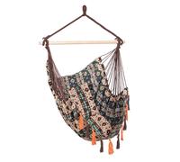 Amaca Sedia Sospesa da Giardino 120x146 cm in Poli-Cotone Santander Marrone-Beige