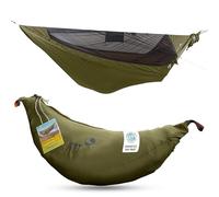Amaca Ultraleggera Verde | Nylon Paracadute 320 x 140 cm, 228 g - Con Moschettoni 6 kN e Montaggio Facile | Ticket to the Moon dal 1996