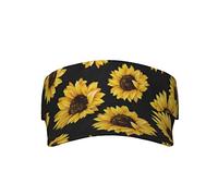 AMACAY Hipster Golden Girasoli Sport Sun Visor Cappelli Vuoto Top Baseball Cap Outdoor Regolabile Sun Visor Caps per donne e uomini, Nero , Etichettalia unica