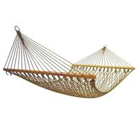 Amache Amaca doppia in rete di cotone con barre di distensione e sedia a dondolo amaca con cuscino staccabile for patio esterno Campeggio