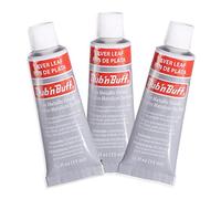 AMACO Rub n Buff Wax Metallic Finish - 3 Tubi Rub n Buff Silver Leaf da 15 ml - Cera dorata versatile per la finitura di mobili, anticatura e restauro - Set di tre colori Rub and Buff
