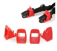 Amacoam Adattatore isofix, base interfaccia ISOFIX universale 4 Pezzi Sistemi di Fissaggio Unviersal per seggiolini Auto, Rosso (Rosso)