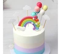 Amacoam Arcobaleno Decorazione Torta Arcobaleno Torta Topper Palloncino Nuvola Cake Topper Decorazioni Compleanno Set Decorazioni Torte per Bambini Ragazze Compleanno Baby Shower Festa Matrimonio