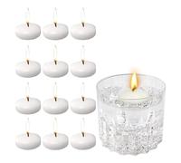 Amacoam Candele Galleggianti Bianche 20 Pezzi Candele Bianche Piccole Candeline Non profumate Candele Galleggianti Calde Lumini Candele Galleggianti per Feste di Matrimonio Piscina SPA Natale