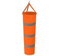 Amacoam Manica a Vento Professionale con Bande Riflettenti Manica a Vento per Esterno Impermeabile Arancione Vento Sock Bag Flag per Giardino Patio Prato Vento Misura e Forza Indicazione 80cm