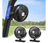 AMACOOL Ventola da crociera da golf cart da viaggio, ventola magnetica adatta per auto da club EZGO Yamaha, regalo di compleanno per golfisti, uomini, papà, batteria ricaricabile da 5000 mAh