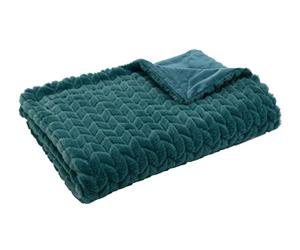 Amadeus 143179 - Plaid a zig zag smeraldo, 130 x 170 cm, multicolore