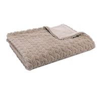 Amadeus - Plaid a zig zag, 130 x 170 cm, colore: tortora