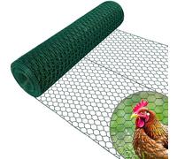 Amagabeli 0.75M x 25M Rete Metallica Plastificata Maglia Esagonale Recinzione a tripla torsione Dimensione 25 mm Zincata per Giardino per Animali