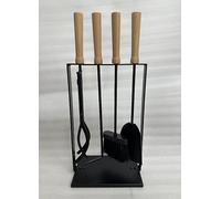 Amagabeli 5 Pezzi 64 cm Set di Strumenti per Camino Argento Accessori per Camino in Ferro Battuto per Interni per Porta Ceppi Fire Pit Pinze per Fuoco Pala Pennello Poker