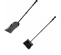 Amagabeli Camino da 67 cm Pala per cenere Camino in acciaio pesante e spesso Pala per frassino Strumento per camino singolo Uso interno ed esterno Pala per carbone nero per stufa a legna