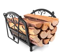 Amagabeli Firewood Racks Fireplace Log Holder 14,2 x 12,6 x 12,4 pollici Wood Storage Log Carrier with Handles Steel Indoor Outdoor Fire Pit Stove Decorative Holders Accessories