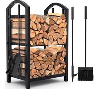 Amagabeli Portalegna Legna da ardere con 4 strumenti 74 x 40 x 30cm grande