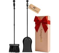 Amagabeli Set Attrezzi Camino in Metallo, Pala e Scovolo Antiruggine 81 cm, per Interni/Esterni e Stufe a Legna