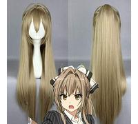 Amagi Brilliant Park Sento Isuzu 88cm Parrucche Cosplay dritte lunghe Anime Costume Party per donne Parrucca capelli sintetici femminili Biondi
